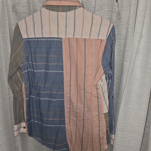 Women's Multiples Pastel Plaid Button-Up Shirt Grandma Style Vintage 100% Cotton - Picture 3 of 3